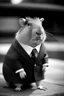 Placeholder: capybara in black and white suit