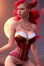 Placeholder: sexy milf, red hair, braids, pony, corset, moon, 8k resolution, high-quality, fine-detail, intricate, fantasy art, detailed matte, volumetric lighting, illustration, 3D