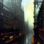 Placeholder: Skyline,Gotham city,Neogothic and NeoFascist and Neoclassical architecture German Expressionism by Jeremy mann, John atkinson Grimshaw," "