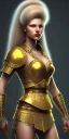 Placeholder: lady warrior with gold short top and flower