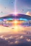 Placeholder: ufo rainbow, cité très futuriste ultra moderne, ufos fleet, intergalactic,