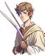 Placeholder: young noble swordman short brown hair