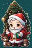 Placeholder: Cute Chibi santa-claus in 8k sticker, style of fairy academia, hug big Chocolate, intricate details, highly detailed, high details, detailed portrait, masterpiece,ultra detailed, ultra quality