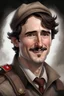 Placeholder: Portrait of Justin Trudeau as a world war 1 hero