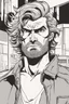 Placeholder: man with scruffy hair, stubble and a disgusted judging facial expression comic book style