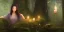 Placeholder: detailed beautiful asian lady meditating at night with candles in an enchanted forest, fotorealistic, high quality, landscape, 17, chalice well