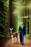 Placeholder: Obama as a mystical forest nymph in the woods raising a baby deer as his own high quality close up