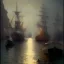 Placeholder: trieste, harbour by Jeremy mann, point perspective,intricate detail, Jean Baptiste Monge