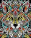 Placeholder: Eurasian wolf ANIMAL Book cover for Adults, mandala, flower, coloerfull