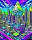 Placeholder: Ethereum Superweapons in an imaginative landscape of a futuristic metropolis in an ethereum gas war with towering skyscrapers, advanced transportation systems, and vibrant public spaces, in the style of cubism, geometric shapes, bold colors, and multiple perspectives, influenced by the works of Pablo Picasso and Georges Braque, envisioning the possibilities of urban life in the future.