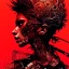 Placeholder: beautiful punk girl, hyper detailed, hyperdetailed, intricately detailed, illustration by <kilian eng> <Yoji Shinkawa>, darkred tones,