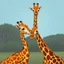 Placeholder: Among giraffes, there's more same-sex than opposite-sex activity. In fact, studies say gay sex accounts for more than 90 percent of all observed sexual activity in giraffes. And they don't just get straight to business. gay cartoon, andy warhol paint style,