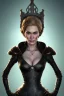 Placeholder: Cersei Lannister as evil queen in black leather, lena headay, leather, busty, cleavage, angry, rage, stern look. character design by cory loftis, fenghua zhong, ryohei hase, ismail inceoglu and ruan jia. unreal engine 5, artistic lighting, highly detailed, photorealistic, fantasy