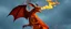 Placeholder: portrait of wild fire breathing bat dragon kangaroo above Byzantes, burning a Kangaroo with its breath