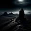 Placeholder: black and white grim reaper far away