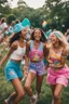 Placeholder: Amidst the pulsating energy of the iconic music festival, the girls fully immerse themselves in the vibrant atmosphere. Their exploration of the grounds, marked by laughter and carefree attitudes, embodies the festival's spirit of freedom, unity, and boundless joy.