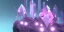 Placeholder: single pink crystal, on an altar in a foggy cave, cinematic,