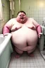 Placeholder: Morbidly obese and trying to have a bath