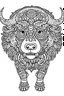 Placeholder: Outline art for Bison Mandala, White background, Sketch Style, full Body, Only use outline, Mandala style, clean line art, White background, no shadows, and clear and well outlined