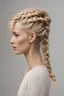 Placeholder: blond narrow braided ponytail, (Choppy Pixie:1.3)