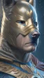 Placeholder: GustavoPetroman, cara de hombre, superheroe, mostrar antifaz de perro Golden Retriever dorado, antifaz en los ojos detallado, mostrar altura completa, detallado, intrincado, fotorealista, arte conceptual, 4k