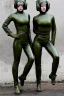 Placeholder: Russian military girls. Army green surfaces body, latex. skin is golden hard plastic material. Cyber-punk Metallic headphones and speakers, Old-fashioned cameras integrated to heads. Face covered by optics. Perfect body, thick thighs and calves. simple face. Wide hip, skirt bleats nicely. Asa Akira. Partly symmetrical. Straitjacket. Rusty and decayed background. Steam-plunge air-bottles. Euclidean 3D-tiling walls. 5th dimensional surface structures. Oppressive atmosphere