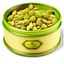 Placeholder: A round box of small halva with pistachios around it