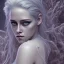 Placeholder: Kristen Stewart, karlan, icy blue, anime, mutated human,tears, crying, sad, fae, majestic, ominous, ice, plants, wildflower, facepaint, intricate, oil on canvas, masterpiece, expert, insanely detailed, 4k resolution, retroanime style, cute big circular reflective eyes, cinematic smooth, intricate detail , soft smooth lighting, soft pastel colors, painted Rena