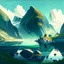 Placeholder: Create an illustration of a serene Norwegian landscape, with towering mountains, lush green valleys, and a tranquil fjord, capturing the natural beauty that inspires creativity.