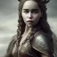 Placeholder: emilia clarke, rosto muito detalhado, vestindo roupa viking, efeito de névoa, efeito de particulas