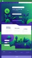 Placeholder: simple art style that show webiste's home page use bright green and dark blue-purple