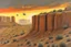 Placeholder: Grey sky, planet in the sky, rocks, cliffs, sci-fi, rocky arid land, 90's sci-fi movies influence, rodolphe wytsman and friedrich eckenfelder impressionism paintings