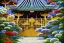 Placeholder: intricate ornate gate, garden, path, flowers, fine detail, acrylic paint, Ukiyo-e,