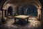 Placeholder: fantasy medieval underground with table