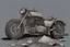 Placeholder: motorcycle, comic book,post-apocalypse, gray background,