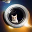 Placeholder: hyper-realistic spaceship interior with a cat looking through porthole at milkyway, floating astronaut in suit behind cat, 8k resolution, high-quality, fine-detail, detailed matte, intricate, 3D octane render, illustration, digital art, brian froud, howard lyon, anna dittman, greg rutowski,