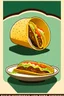 Placeholder: Craft an simplified flat image of a stylized taco, using unbroken fixed-width lines and balanced, minimalist clip art aesthetics, icon for neon sign, no shading