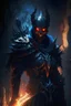 Placeholder: Death knight in dark fantasy style horror fire