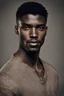 Placeholder: portrait of a extremely handsome dark skinned black male model with strong jawline, and high cheekbones and hunter eyes and short hair, modelshoot