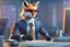 Placeholder: A fox as a business man, wearing a suit, full body of a human, working in an office, looking at a computer, wearing glasses, detailed background, 4K