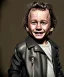 Placeholder: Heath ledger toddler, full body, leather jacket, soft skin, dramatic lighting, hyper realistic