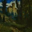 Placeholder: A castle in a jungle painted by Vincent van Gogh