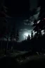 Placeholder: forest with moon in the sky, naughty dog style, dark style