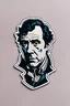 Placeholder: A minimalistic fantasy sticker of a sherlock holmes's face