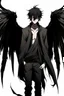 Placeholder: Anime man with black wings