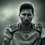 Placeholder: lionel messi perfect face and portrait post-apocalypse perfect cyborgs in a footbal stadium, sci-fi fantasy style, 8k,dark