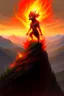 Placeholder: a fire spirit on a mountain