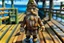 Placeholder: a translucent klabautermann with gnomish features. standing on the deck of a schooner.