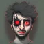 Placeholder: make an illustration of a Weed addict with red eye,