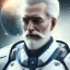 Placeholder: handsome cosmic man, white hair in the wind, blue eyes, white beard, no moustache, large forehead, scifi suit, perfect composition, super detailed, 8k, high quality, intricate details, highly detailed, lights in background, octane render